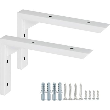 2 Pièces Equerre Étagère Murale Robustes de 15 CM, Supports d' Étagère Murale à Angle Droit de 90°, Supports d' Étagère Murale en Acier Inoxydable pour Chambre/Salle de Bain/Cuisine (1/3)