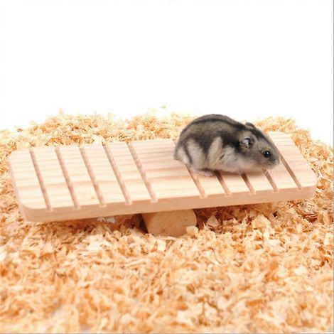 Nid pour cage pour animaux de compagnie, jouet à bascule amusant pour hamster, jouet d'exercice en bois pour animaux de compagnie, jouets d'aire de jeux pour animaux de compagnie (1/2)