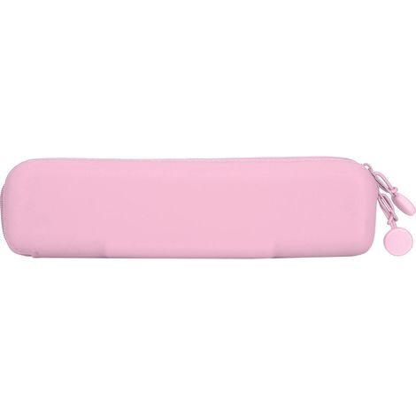 Mini Pen Silicone Storage Bag Travel Pencil Zipper Pouch for Cosmetic Makeup SuppliesPink (1/5)