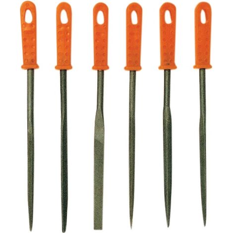kit cf 6 pz di mini lime per metallo cm 15 manico in plastica limetta lima raspa