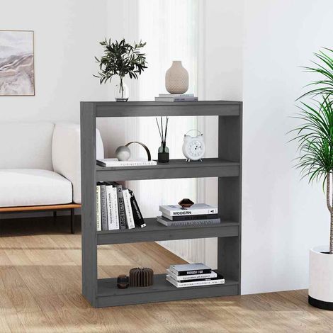 vidaXL Estantería/divisor de espacios madera pino gris 80x30x103,5 cm (1/5)