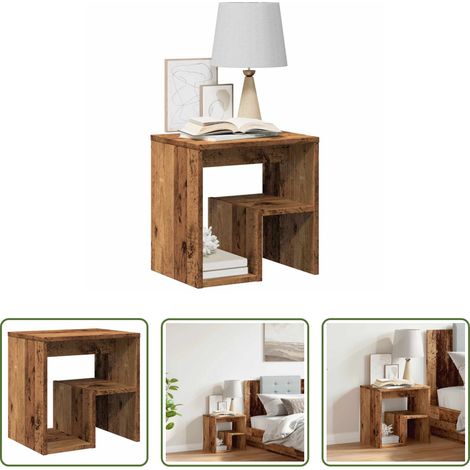 Holzwerkstoff - Nachttisch Altholz-Optik 40x30x40 cm Holzwerkstoff (1/5)