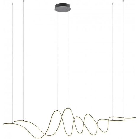 Lampadario led redo group impuls 01-3621 01-3623 4760lm 3000k lampada soffitto sospensione ultramoderna dimmerabile, finitura metallo nero