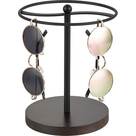 LYERCW - Présentoir à lunettes de soleil avec support en métal et base en bois. Peut contenir jusqu'à 12 paires de lunettes.