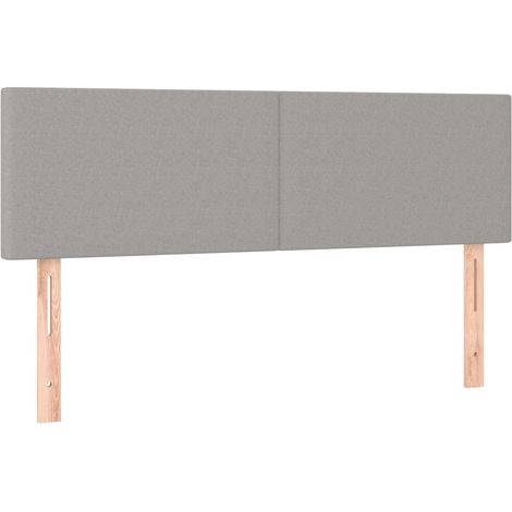 Testiera letto accessorio camera da letto mobili LED 144 x 5 x 78/88 cm tessuto grigio chiaro TDL0201399