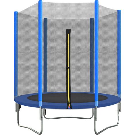 Trampoline pour enfants, ensemble de trampoline intérieur et extérieur, trampoline de jardin rond en acier galvanisé, trampoline pour enfants pour anniversaire et Noël,bleu, 6ft
