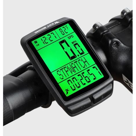 Compteur de Vélo - VTT - Sans Fil - Étanche IPX7 - Écran LCD Rétroéclairé - Multifonctionnel (1/4)