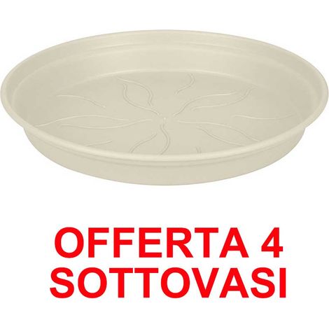ELHO OFFERTA 4 SOTTOVASO GREEN BASICS SAUCER 25CM BIANCO