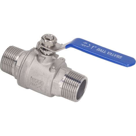 Vanne à bille à double filetage mâle à passage intégral 1", vanne à bille en acier inoxydable 304 1", vanne à bille NPT (1/5)