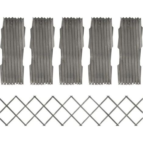 Ensemble de 5 panneaux de clôture en treillis de cèdre massif gris, 180 x 30 cm