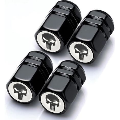 CCYKXA Car Tire Valve Caps, 4 Pieces Aluminum Car Valve Caps, Bicycle Valve Caps with Sealing Ring for Cars, Trucks, Motorcycles, SUVs (Black)