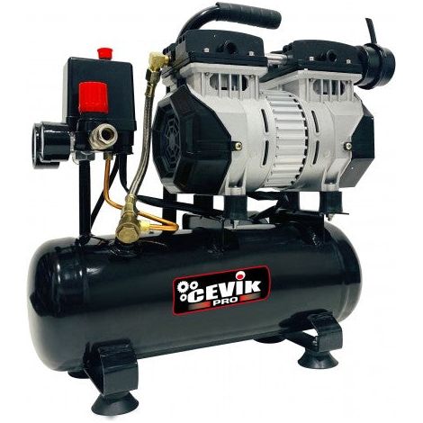 COMPRESOR SILENCIOSO CEVIK PRO  6 LITROS 0,75HP CA-CS6
