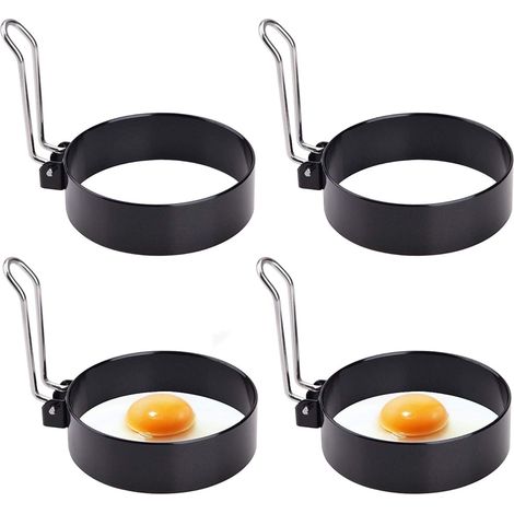 Moules à crêpes professionnels 4 ronds, cercle à omelette rond en acier inoxydable,