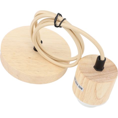 Douille E27 en bois pour suspension, accessoire d'éclairage vintage, socle de suspension en bois, 220 V (1/5)