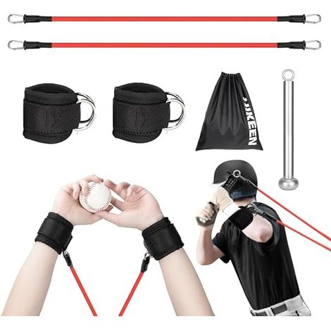 Resistance Bands for Baseball, 100LBS/50LBS Training Kit with Interchangeable Handles for Strengthening Pitching Arms, Baseball Throwing Trainer for Players (1/5)