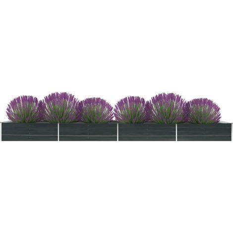 Jardinière,Lit surélevé de jardin Acier galvanisé 600x80x45 cm Anthracite CFW27788 (1/5)
