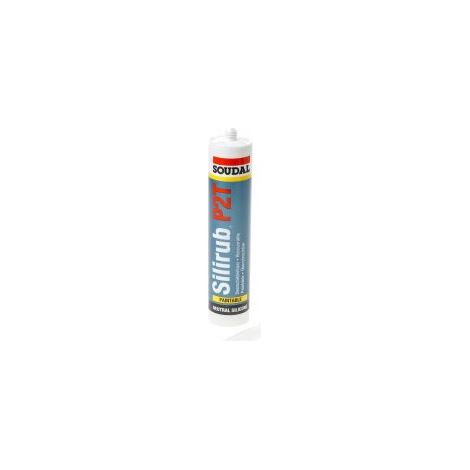 Silirub P2T - Mastic silicone neutre recouvrable - Soudal - Cartouche de 310 ml Transparent