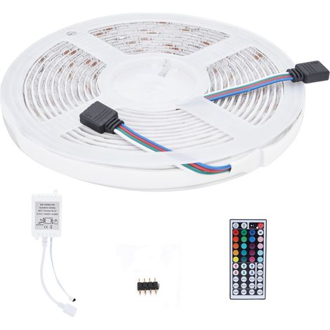 Ruban lumineux LED de 5 m (16,4 pi) avec télécommande 44 touches, réglable, 5050, 300 LED RGBW, étanche, prise UE 100-240 V (1/5)