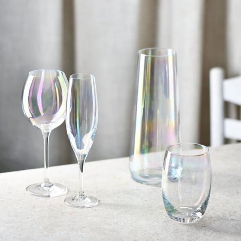 Vase - Verre Irisé - 24 Cm De Hauteur - Base Stable 10 Cm - Pour Fleurs Fraîches Ou Séchées - 1 Pièce (1/4)