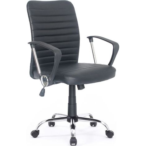Poltrona ufficio Asgar base cromata nera (1/3)