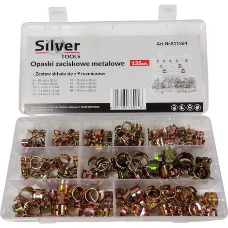 Set di morsetti, morsetti in metallo, 135 pezzi SilverTools