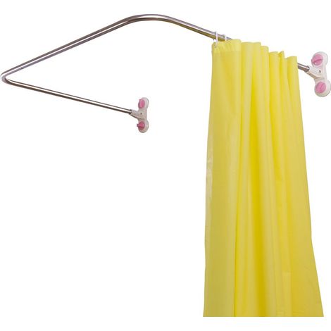 Tringle à Rideaux de Douche en Forme de U Sans Perçage Barre de Douche d'angle Universelle coin Ventouse, Pour Salle de Bain, Cabine D'Essayage, 98 x 102cm (1/5)