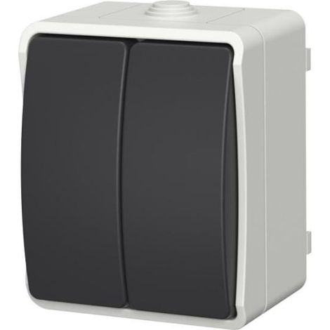 Interruttore per lampadario a montaggio superficiale Aqua Plus IP54 grigio grafite 40113