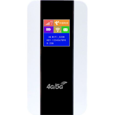4G Portable Router E6878 (Modem, MiFi Router, Hotspot, 5G LTE Pro, Color Screen, Wireless) - White (1/3)