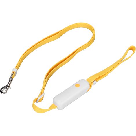 Laisse rétractable élégante et multifonctionnelle en nylon blanc avec boucle de réglage, anneau de suspension et mousqueton (1/5)