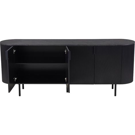 Buffet / Credenza VAGOS - 4 porte - Dimensioni L200 x H80 x P45 cm - Colore marrone scuro - Stile Design (1/5)