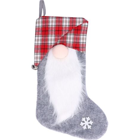 Jeffergarden Bas de nol, ornement d'arbre de nol, sac cadeau, pendentif de nol, pour décoration de fête à domicile, gris