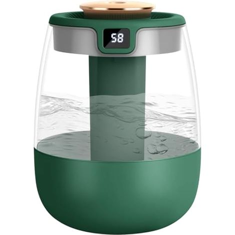 Humidificateur pour chambre, 1,8L brume froide avec affichage intelligent de l'humidité, mini humidificateur d'air, ultra-silencieux 20dB, veilleuse, 20h d'autonomie, arrêt automatique sans eau pour m