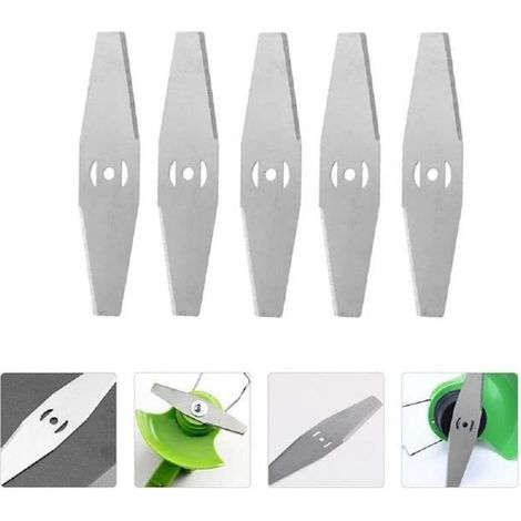 Lames de scie de rechange pour têtes de tondeuses métalliques, compatibles avec les tondeuses à gazon, jeu de 5 lames à rainurer, accessoires pour outils de jardin (1/4)