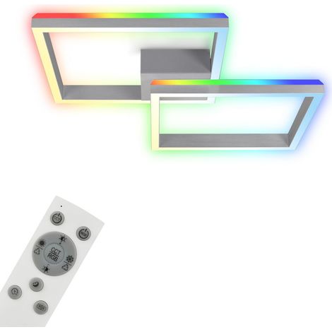 Briloner Leuchten FRAME BACK - Lampada da parete e soffitto - 3753019 - Telecomando incluso - Controllo della temperatura del colore CCT - Cambio colore RGB - Retroilluminazione RGB - 64 x 64 x 10 cm (1/6)