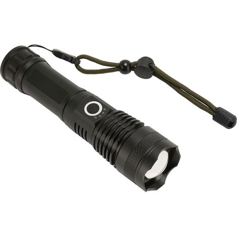 Lampe torche LED zoomable P50 LED 5000 lm, 3 modes d'éclairage, indicateur de batterie, lampe torche puissante pour les aventures en plein air et le camping (1/5)