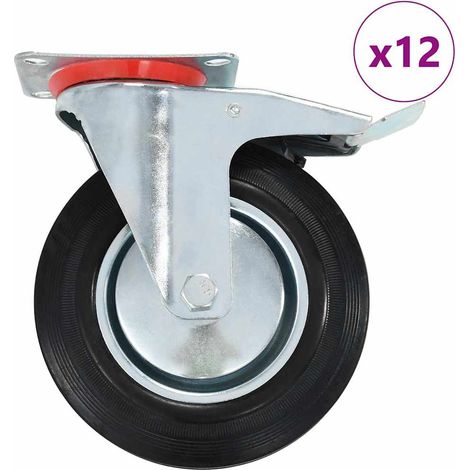 vidaXL 12 pcs Roulettes pivotantes 200 mm (1/5)