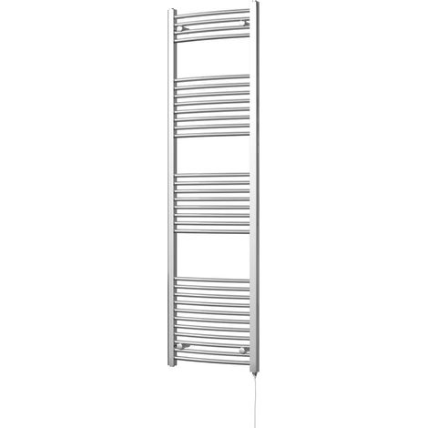 Zennor - Chrome Electric Towel Rail H1800mm x W500mm Curved 500w Standard (1/3)