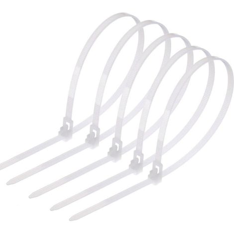 Kabelbinder wiederverschließbar 300mm x 4,8mm UV-beständig weiß 100 Stück (1/5)