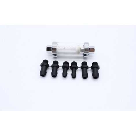 Raccords universels 3/8 "1/4" 5/16 ", filtres à carburant en ligne réutilisables en verre à gaz chromé (1/5)