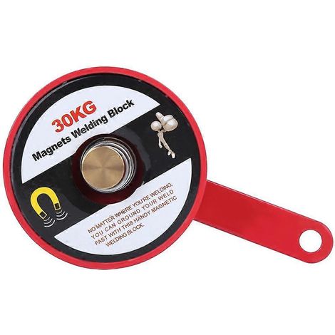 Magnetischer Schweißblock, magnetische Erdungspositioniererklemme, roter legierter Stahl, 30 kg Saugkraft