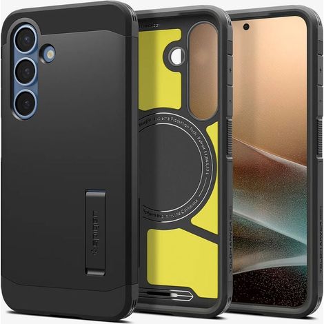 Spigen Tough Armor MagSafe Hülle für Samsung Galaxy S25 Schwarz