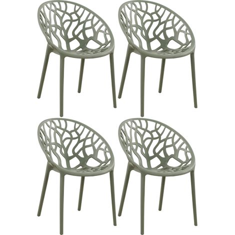 4er Set Gartenstühle Hope oliv (1/5)