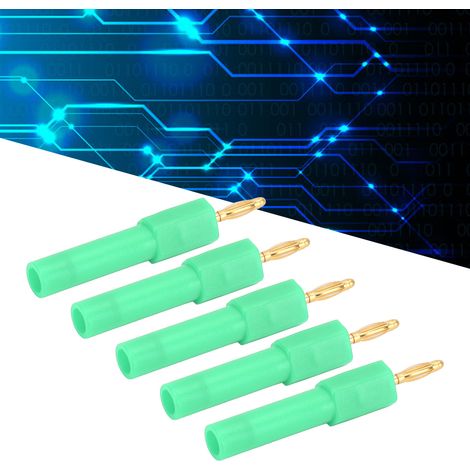 Adaptateur J.20011 2 mm mâle vers 4 mm femelle, fiche banane, vendu par lot de 5 (vert) (1/5)