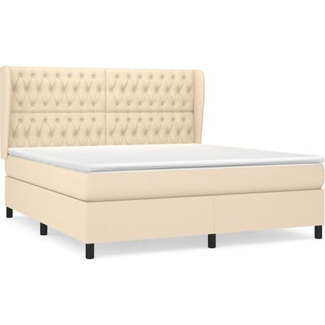 Maison Exclusive - Boxspringbett mit Matratze Creme 180x200 cm St