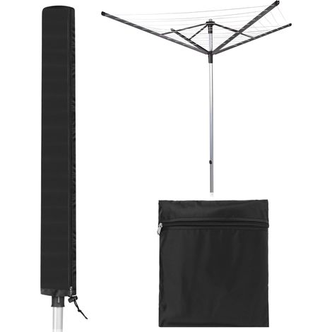 Housse Sechoir Parapluie Exterieur, Housse Seche Linge Parapluie pour Brabantia, Housses de Protection Imperméable 420D Oxford avec Fermeture Eclair pour Leifheit sèche-linge Rotatif(180x16x16cm) (1/5)