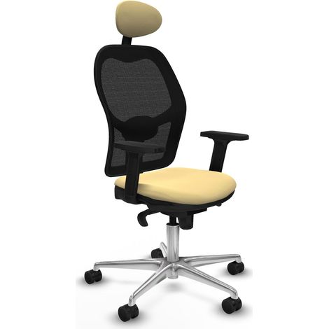 Sedia da ufficio piqueras y crespo Jorquera pelle sintetica crema (1/2)