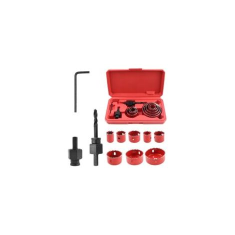 Jeu Scie Cloche Bois - 11 pièces, Jeu Scie Cloche Bois 19-64mm Acier Carbone + Forets - Pour Bois/PVC/Plastique (1/5)