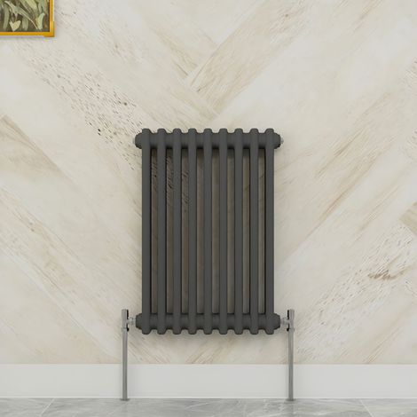 SKY Bathroom 600x425mm 2 Column Radiator Horizontal Anthracite Traditional Column Radiator (1/5)