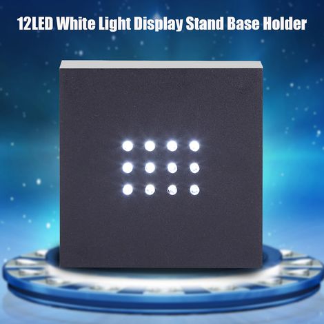 Support de présentation lumineux à 12 LED blanches pour objets en cristal et en verre (1/5)
