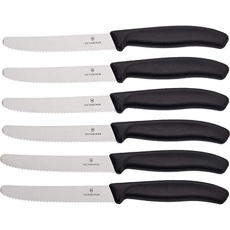 Set Coltelli da Tavola Victorinox Swiss Classic 6 pz – Lama Seghettata Nero